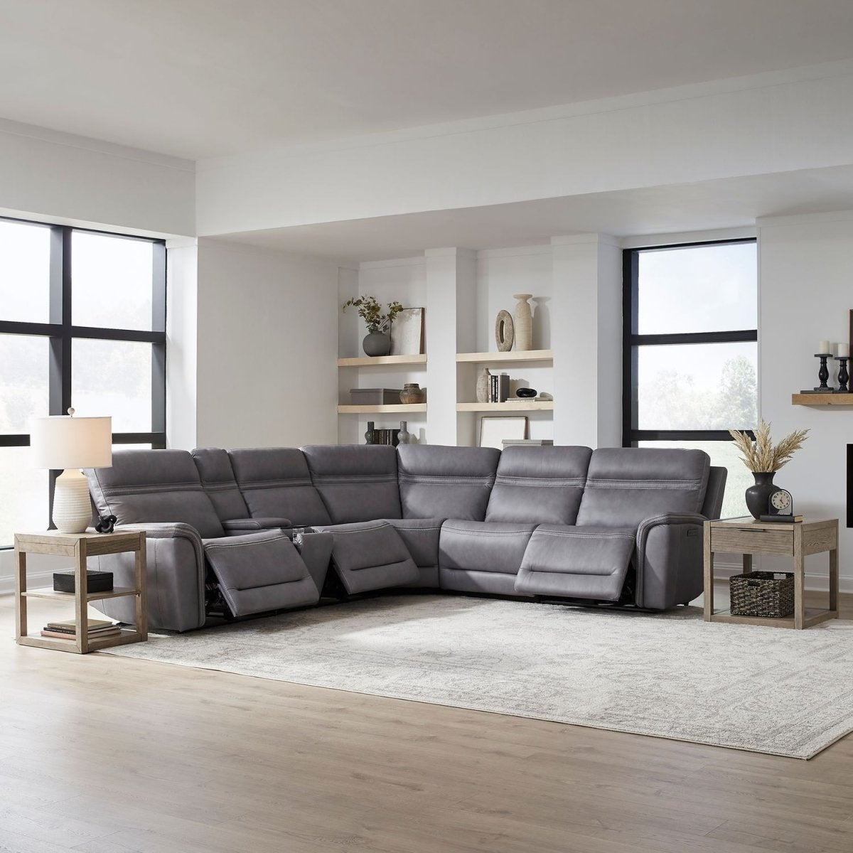 Cooper - 6 Piece Sectional Reclining Sectionals by Liberty Furniture - Walls Furniture & Mattress