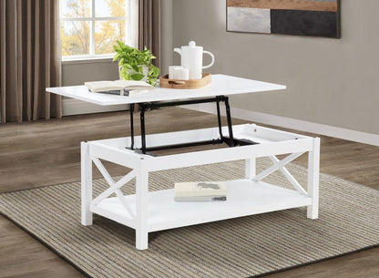 Skyview - 44" Rectangular Lift Top Coffee Table - White Coffee Tables by Coaster Fine Furniture - Walls Furniture & Mattress