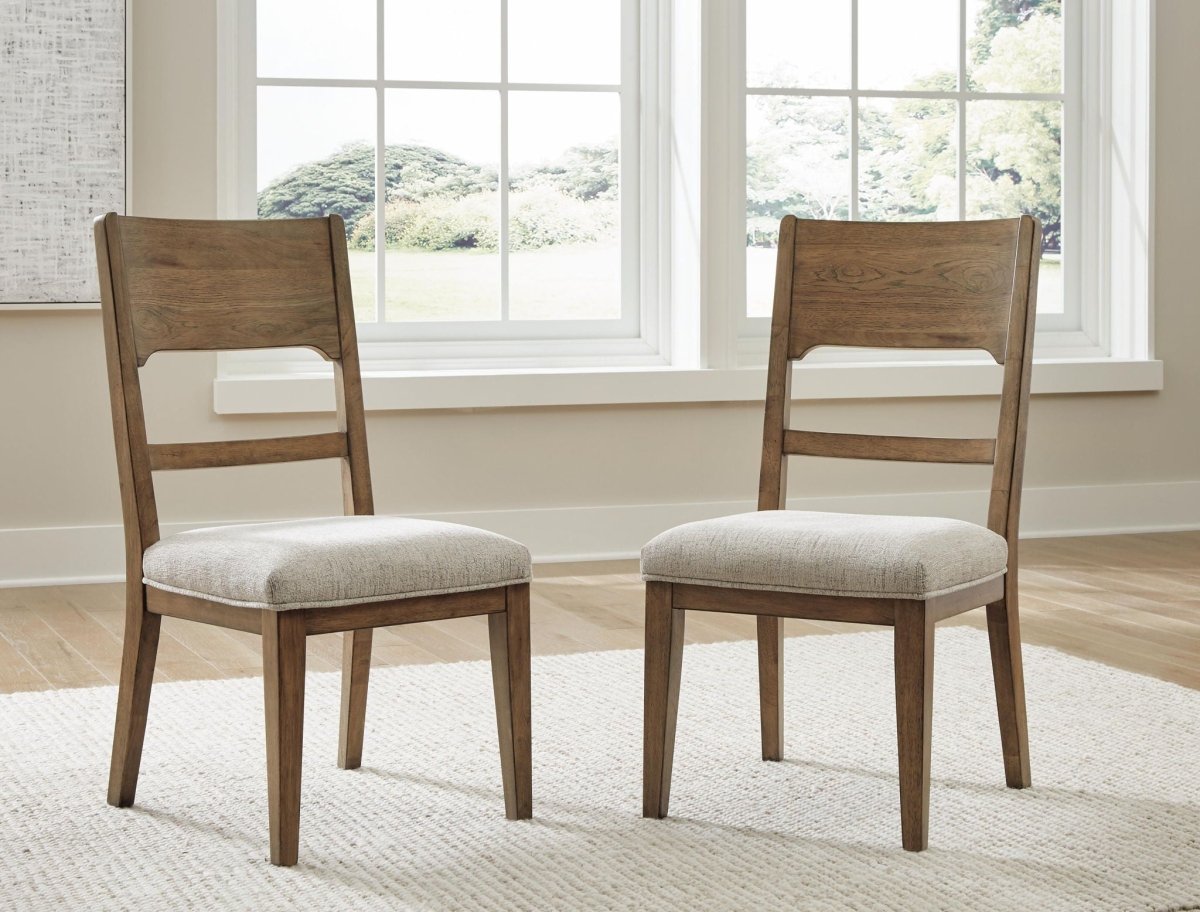 Cabalynn - Dining Uph Side Chair (Set of 2) - Oatmeal / Light Brown Chair Sets by Signature Design by Ashley® - Walls Furniture & Mattress