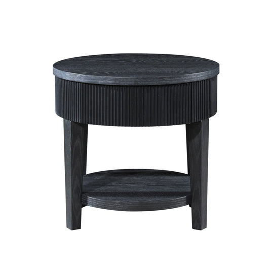 Tate - Round One Drawer End Table - Black End Tables by New Classic - Walls Furniture & Mattress