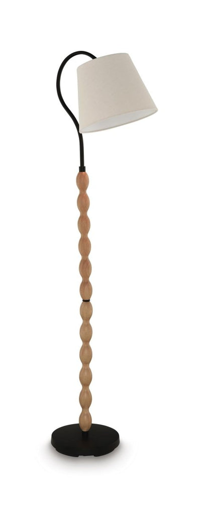 Corinwell - Wood Floor Lamp - Brown / Black Floor Lamps by Signature Design by Ashley® - Walls Furniture & Mattress
