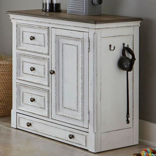 Magnolia Manor - Pet Feeder Cabinet - White Feeder Cabinets by Liberty Furniture - Walls Furniture & Mattress