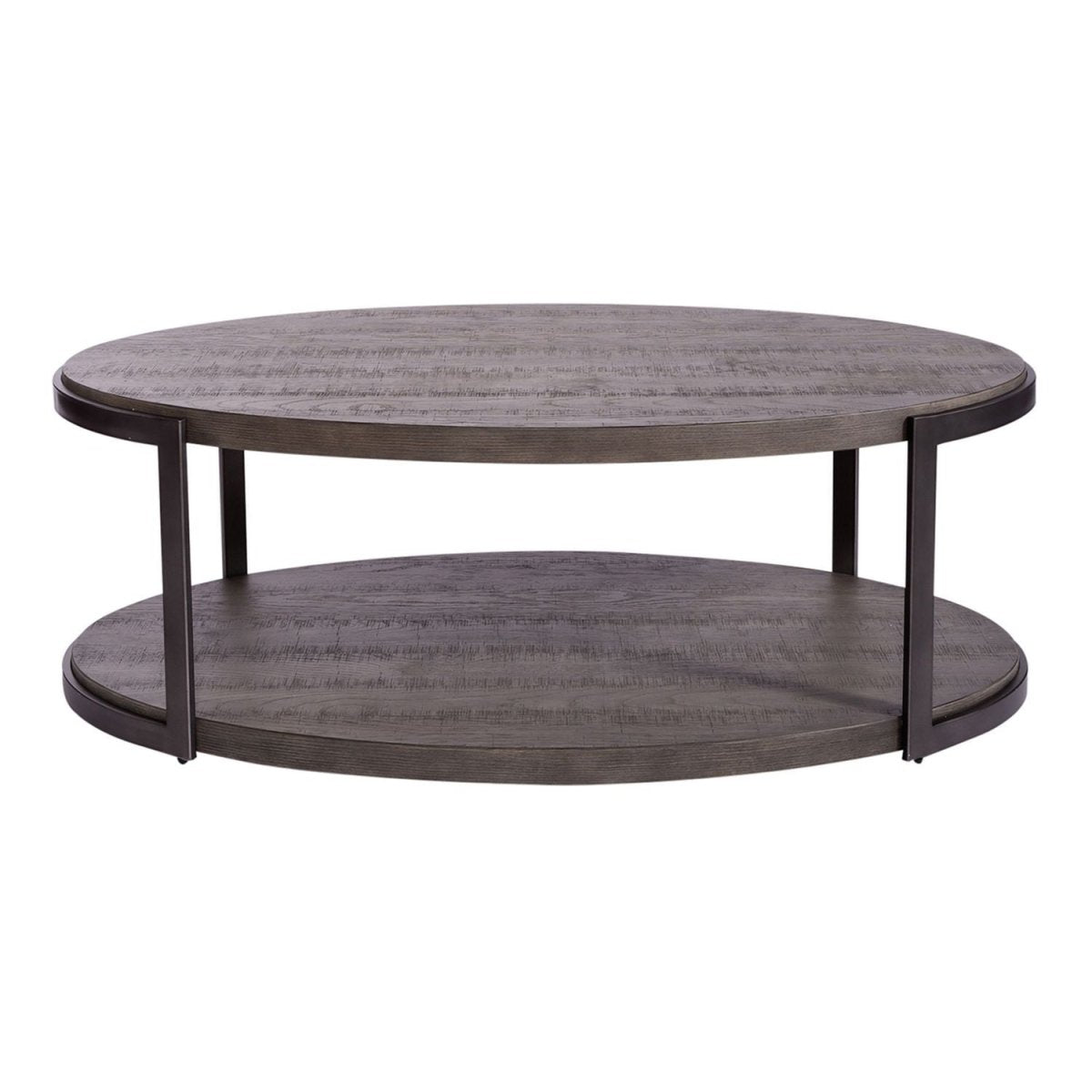 Modern View - Oval Cocktail Table - Dark Gray Cocktail Tables by Liberty Furniture - Walls Furniture & Mattress