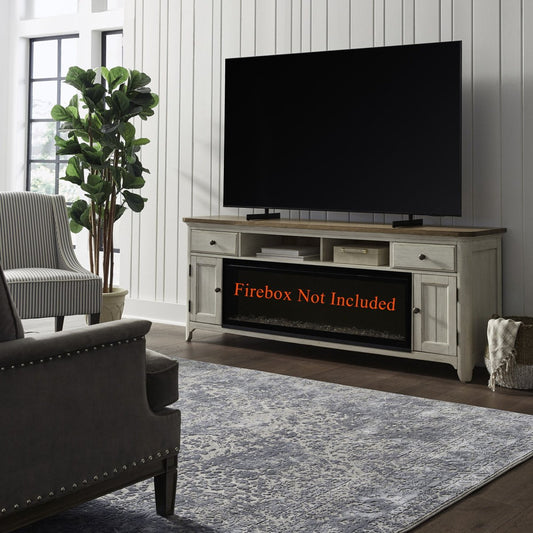 79" Fireplace TV Console - Medium Brown Fireplace TV Stands by Liberty Furniture - Walls Furniture & Mattress