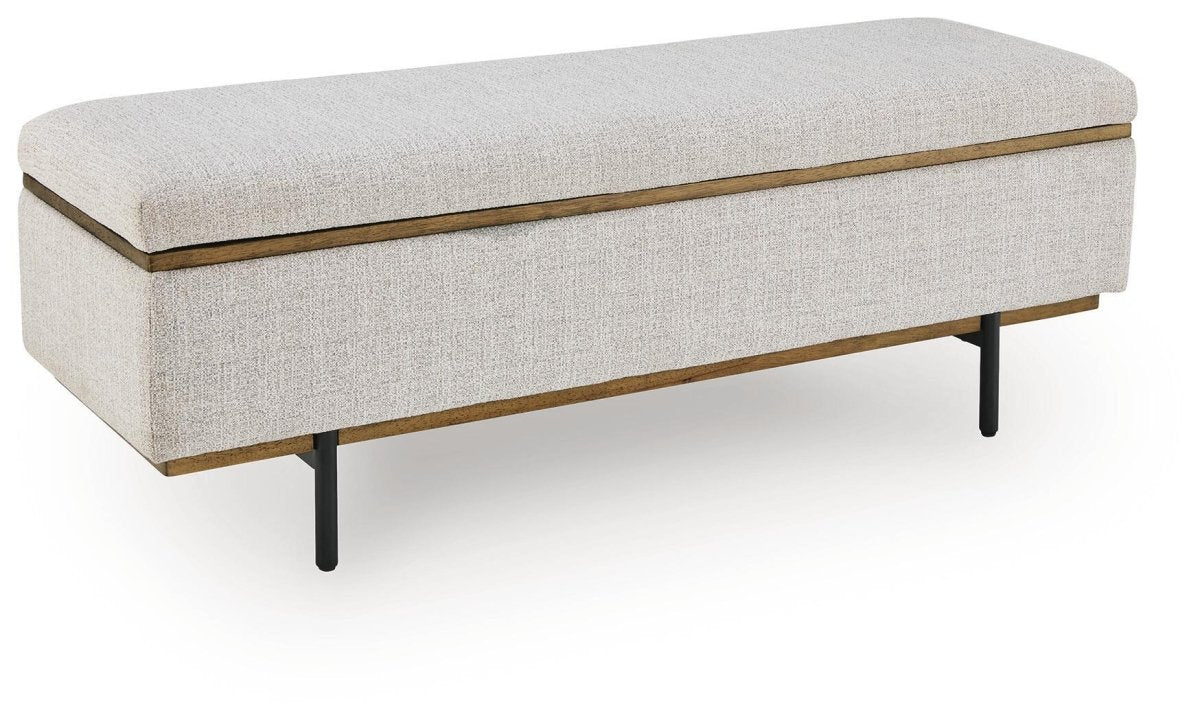 Dettaford Next-Gen Nuvella - Storage Bench - Stone Storage Benches by Signature Design by Ashley® - Walls Furniture & Mattress