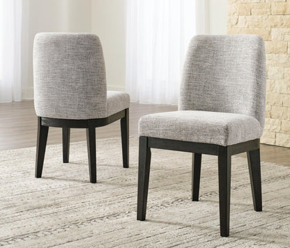 Burkhaus - Dining UPH Side Chair (Set of 2) - Beige / Dark Brown Chair Sets by Signature Design by Ashley® - Walls Furniture & Mattress