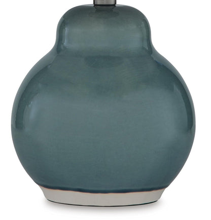 Byronburg - Ceramic Table Lamp - Blue / Beige Table Lamps by Signature Design by Ashley® - Walls Furniture & Mattress