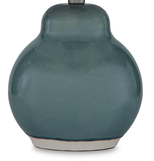 Byronburg - Ceramic Table Lamp - Blue / Beige Table Lamps by Signature Design by Ashley® - Walls Furniture & Mattress