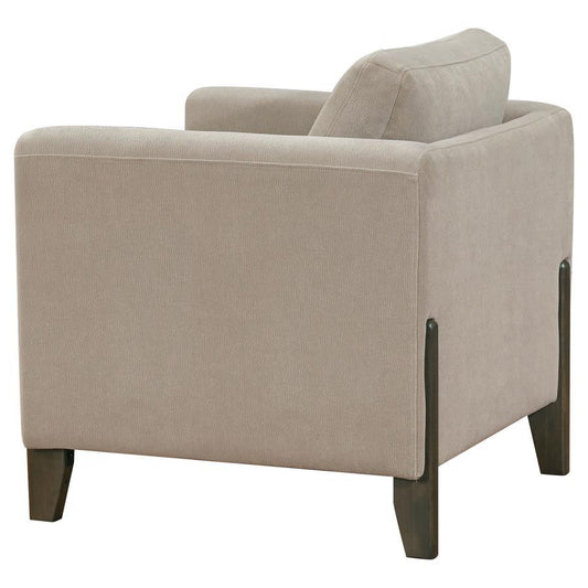 Islington - Fabric Upholstered Panel Arm Accent Chair - Taupe Arm Chairs by Coaster Fine Furniture - Walls Furniture & Mattress