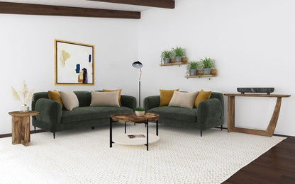 Jade - 2 Piece Chenille Upholstered Sofa Set Stationary Sofas & Loveseats by Coaster Fine Furniture - Walls Furniture & Mattress