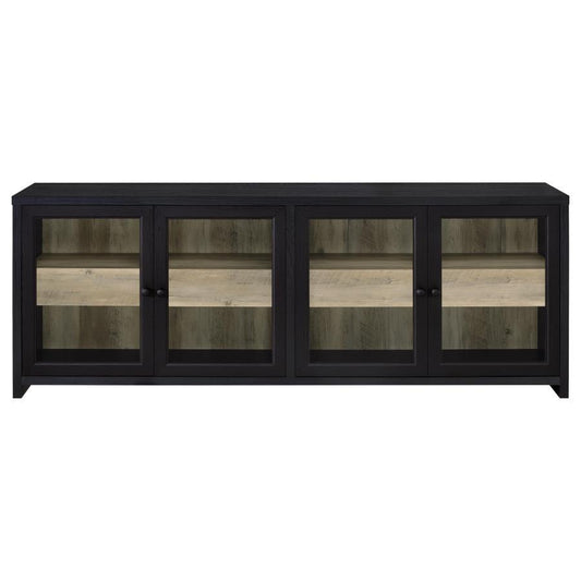 Denison - 79" 4 - Door TV Stand Media Console - Black TV Stands by Coaster Fine Furniture - Walls Furniture & Mattress