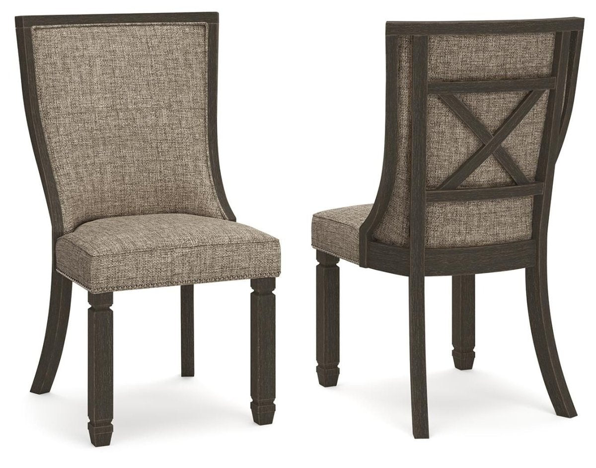Tyler Creek - Dining UPH Side Chair (Set of 2) - Framed Back - Black / Grayish Brown Chair Sets by Signature Design by Ashley® - Walls Furniture & Mattress
