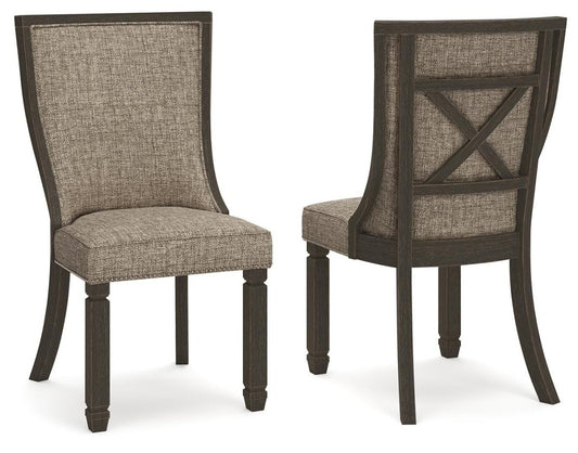 Tyler Creek - Dining UPH Side Chair (Set of 2) - Framed Back - Black / Grayish Brown Chair Sets by Signature Design by Ashley® - Walls Furniture & Mattress