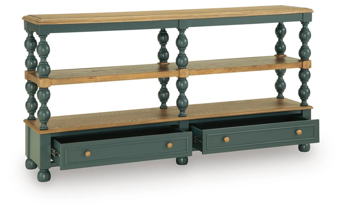 Finnworth - Console Sofa Table - Blue / Brown Console Tables by Signature Design by Ashley® - Walls Furniture & Mattress