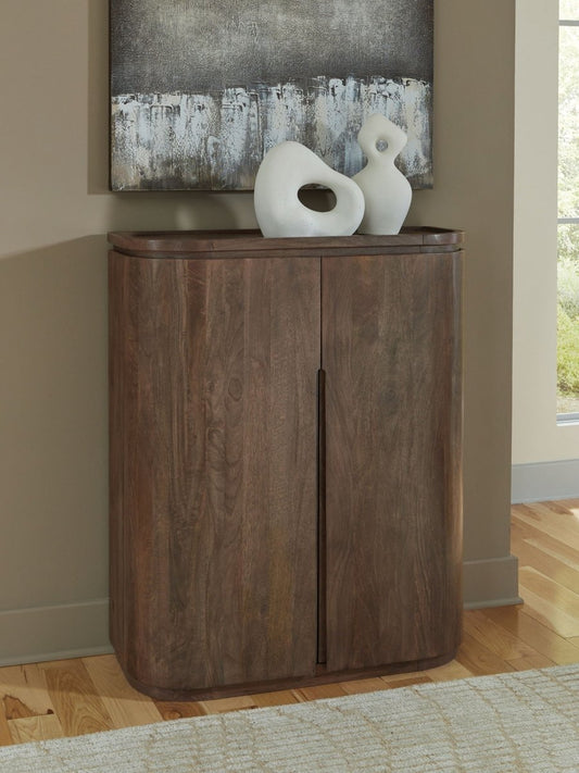 Landermont - Medium Brown - Bar Cabinet Wine Cabinets by Signature Design by Ashley® - Walls Furniture & Mattress