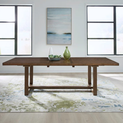 Harmony - Trestle Table - Brownstone Dining Tables with Extensions by Liberty Furniture - Walls Furniture & Mattress