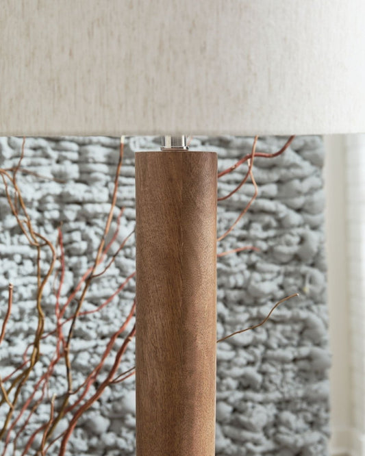 Ailsa - Natural Brown - Wood Floor Lamp Floor Lamps by Signature Design by Ashley® - Walls Furniture & Mattress