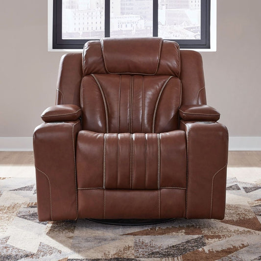 Caswell - Swivel Glider Recliner P2 - Brown Swivel Glider Chairs by Liberty Furniture - Walls Furniture & Mattress
