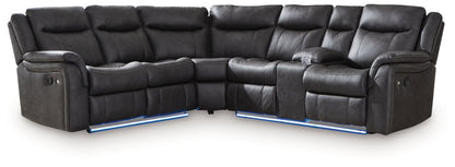 Sultan Meadow - Carbon - 2 - Piece Reclining Sectional Reclining Sectionals by Signature Design by Ashley® - Walls Furniture & Mattress