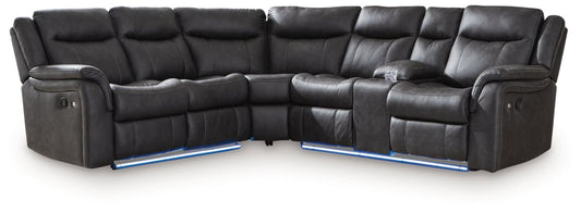Sultan Meadow - Carbon - 2 - Piece Reclining Sectional Reclining Sectionals by Signature Design by Ashley® - Walls Furniture & Mattress