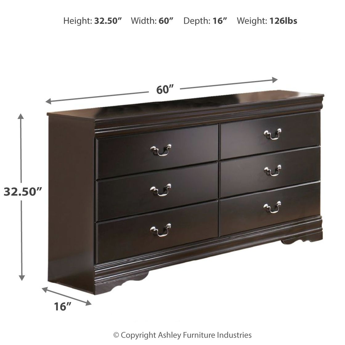 Huey Vineyard - Six Drawer Dresser - Black Dressers by Signature Design by Ashley® - Walls Furniture & Mattress