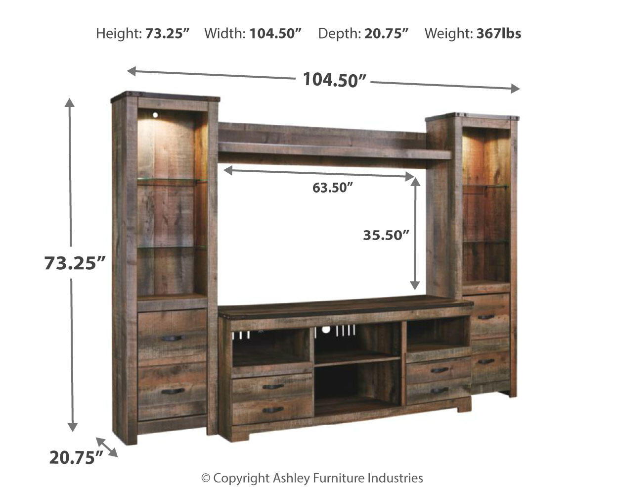 Trinell - Entertainment Center Entertainment Centers by Signature Design by Ashley® - Walls Furniture & Mattress