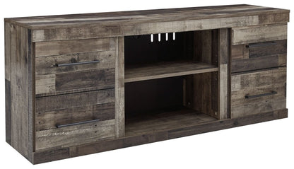 Derekson - LG TV Stand w/Fireplace Option - Multi Gray TV Stands by Signature Design by Ashley® - Walls Furniture & Mattress