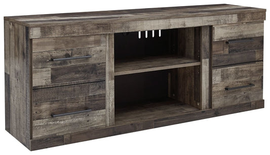 Derekson - LG TV Stand w/Fireplace Option - Multi Gray TV Stands by Signature Design by Ashley® - Walls Furniture & Mattress
