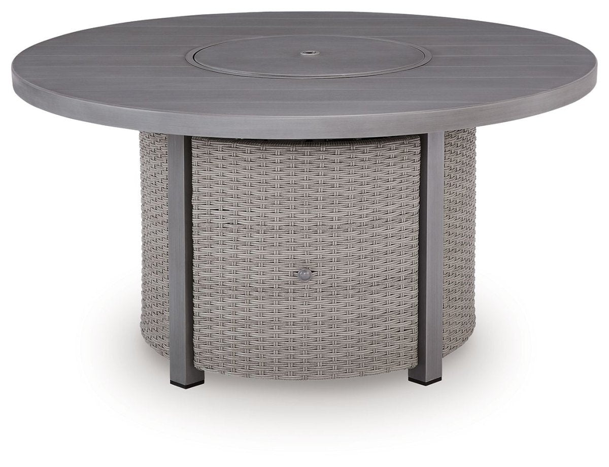 Half Moon Beach - Round Fire Pit Table - Gray Fire Pits by Signature Design by Ashley® - Walls Furniture & Mattress