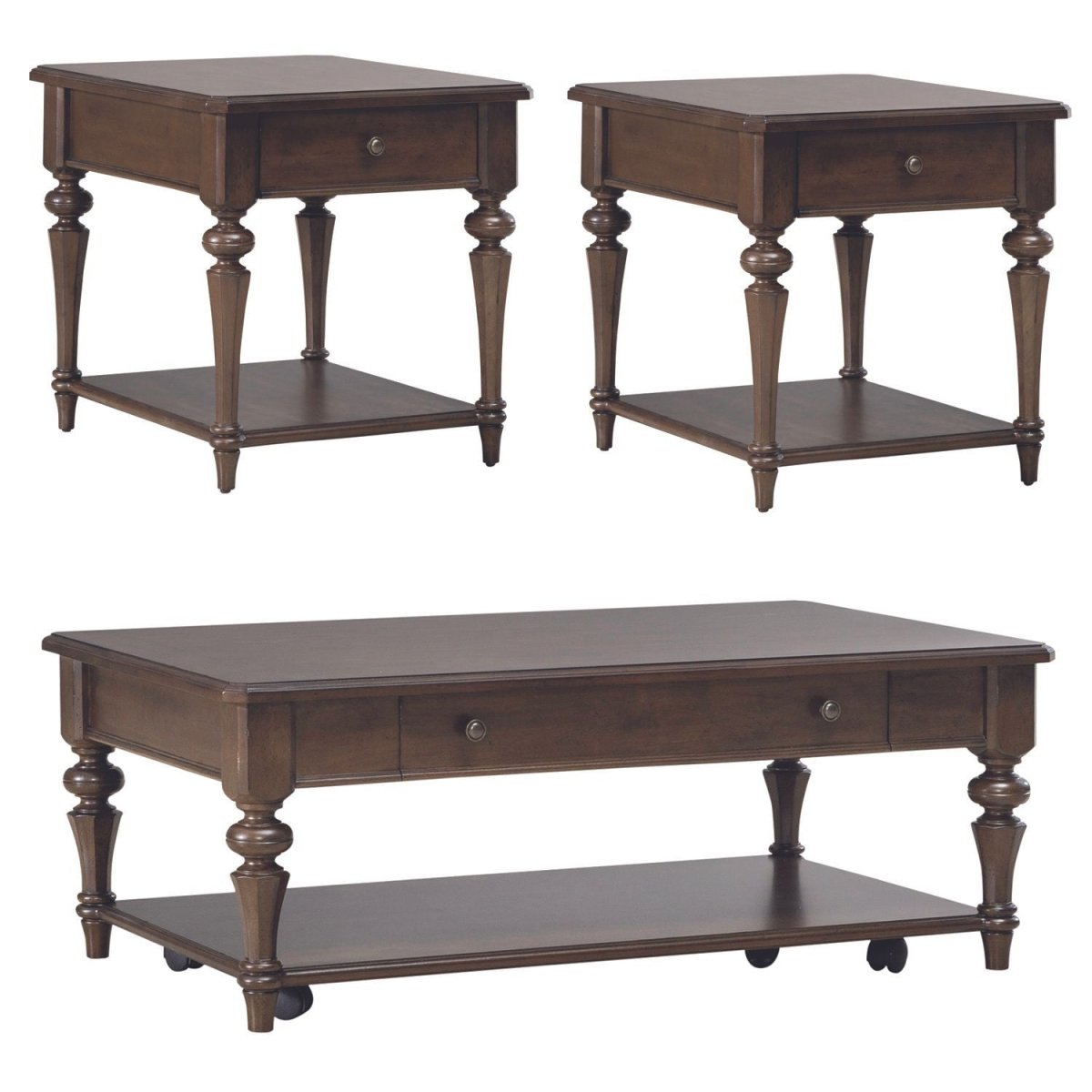 Arden Road - 3 Piece Table Set - Satin Cherry Table Sets by Liberty Furniture - Walls Furniture & Mattress