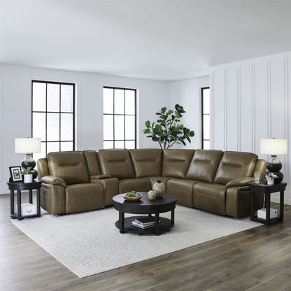 Callihan - 6 Piece Sectional - York Butternut Reclining Sectionals by Liberty Furniture - Walls Furniture & Mattress