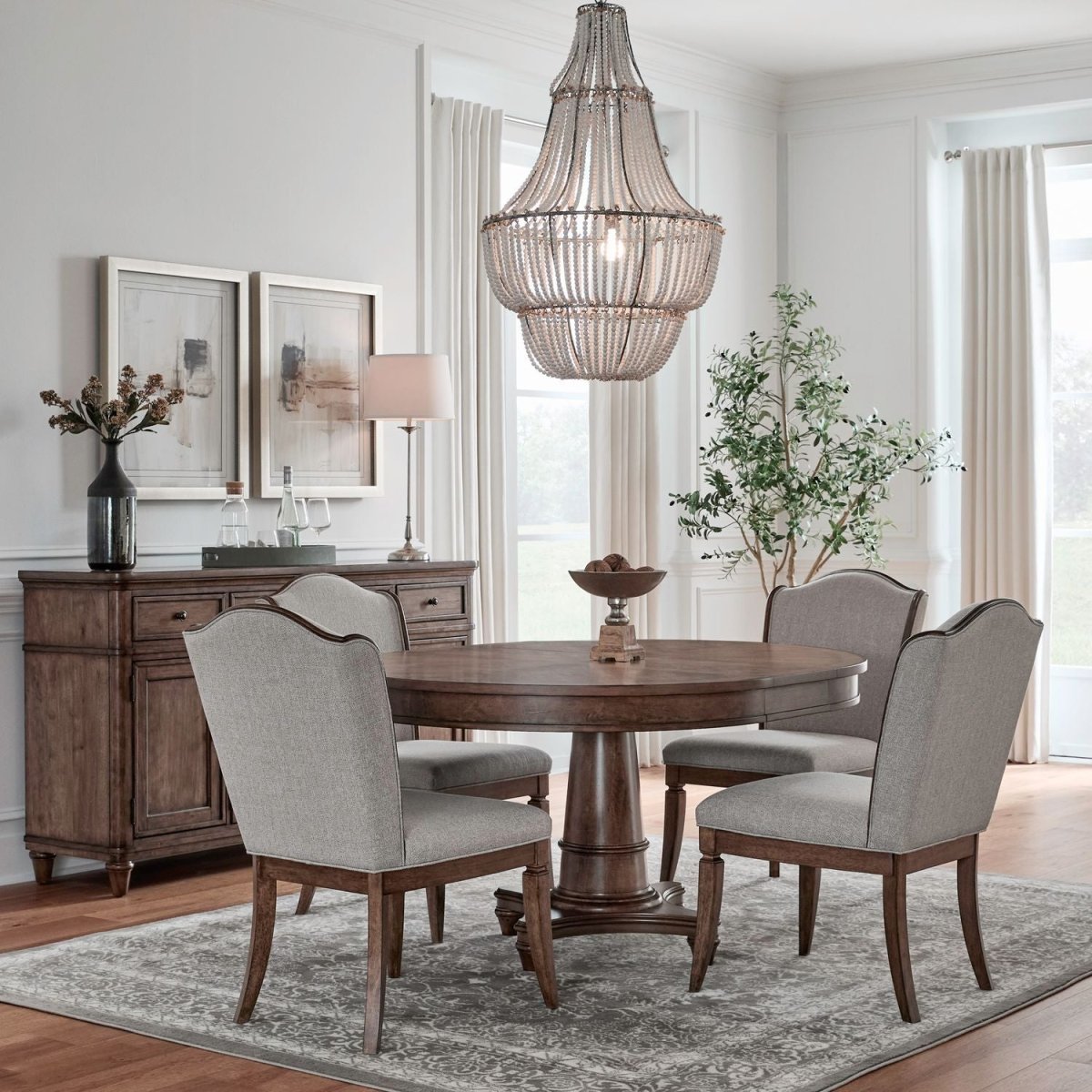 Harrison Heights - 5 Piece Pedestal Table Set - Sienna 5 Piece Dining Room Sets by Liberty Furniture - Walls Furniture & Mattress