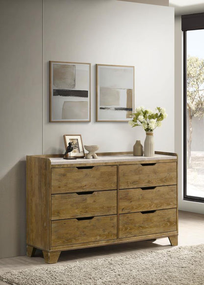 Henderson - 6 - Drawer Bedroom Dresser Cabinet Dressers by Coaster Fine Furniture - Walls Furniture & Mattress