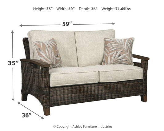 Paradise Trail - Medium Brown - Loveseat w/Cushion