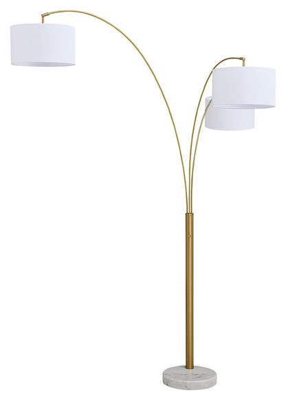 Valo - Metal Arc Lamp - Gold Finish Floor Lamps by Signature Design by Ashley® - Walls Furniture & Mattress