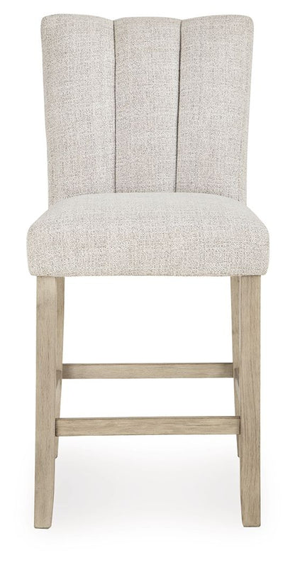 Larawyn - Upholstered Barstool (Set of 2) - Bisque Stool Sets by Signature Design by Ashley® - Walls Furniture & Mattress