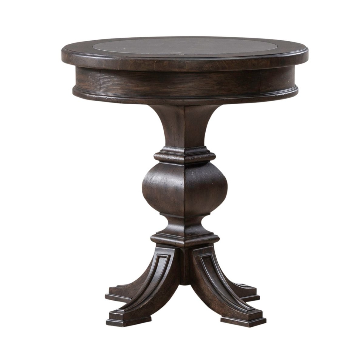 Paradise Valley - Round Chairside Table - Dark Brown Chair Side Tables by Liberty Furniture - Walls Furniture & Mattress