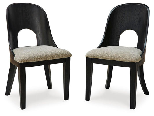 Rowanbeck - Dining Upholstered Side Chair (Set of 2) - Gray / Black Chair Sets by Signature Design by Ashley® - Walls Furniture & Mattress