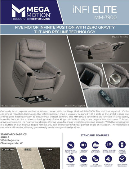 iNFI ELITE Arula Dove Large Infinite Position Lift Chair