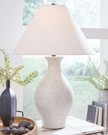 Ashbend - Ceramic Table Lamp - Antique White Table Lamps by Signature Design by Ashley® - Walls Furniture & Mattress