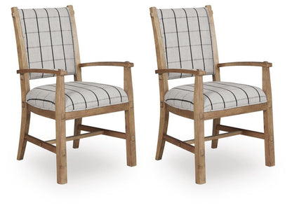 Ridgester - Dining Upholstered Arm Chair (Set of 2) - Light Brown Chair Sets by Benchcraft® - Walls Furniture & Mattress
