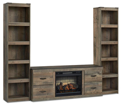 Trinell - 3-Piece Entertainment Center With Electric Fireplace - Brown Entertainment Centers by Signature Design by Ashley® - Walls Furniture & Mattress