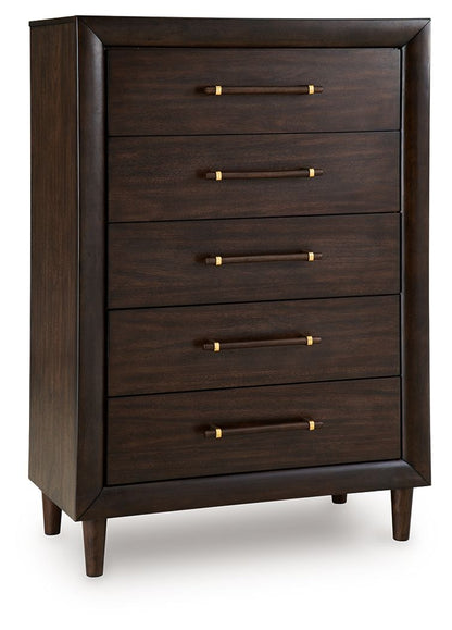 Dantenton - Five Drawer Chest - Merlot Accent Chests by Benchcraft® - Walls Furniture & Mattress