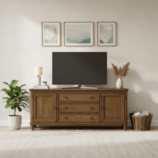 Harrison Heights - 76" TV Console - Brown TV Stands by Liberty Furniture - Walls Furniture & Mattress