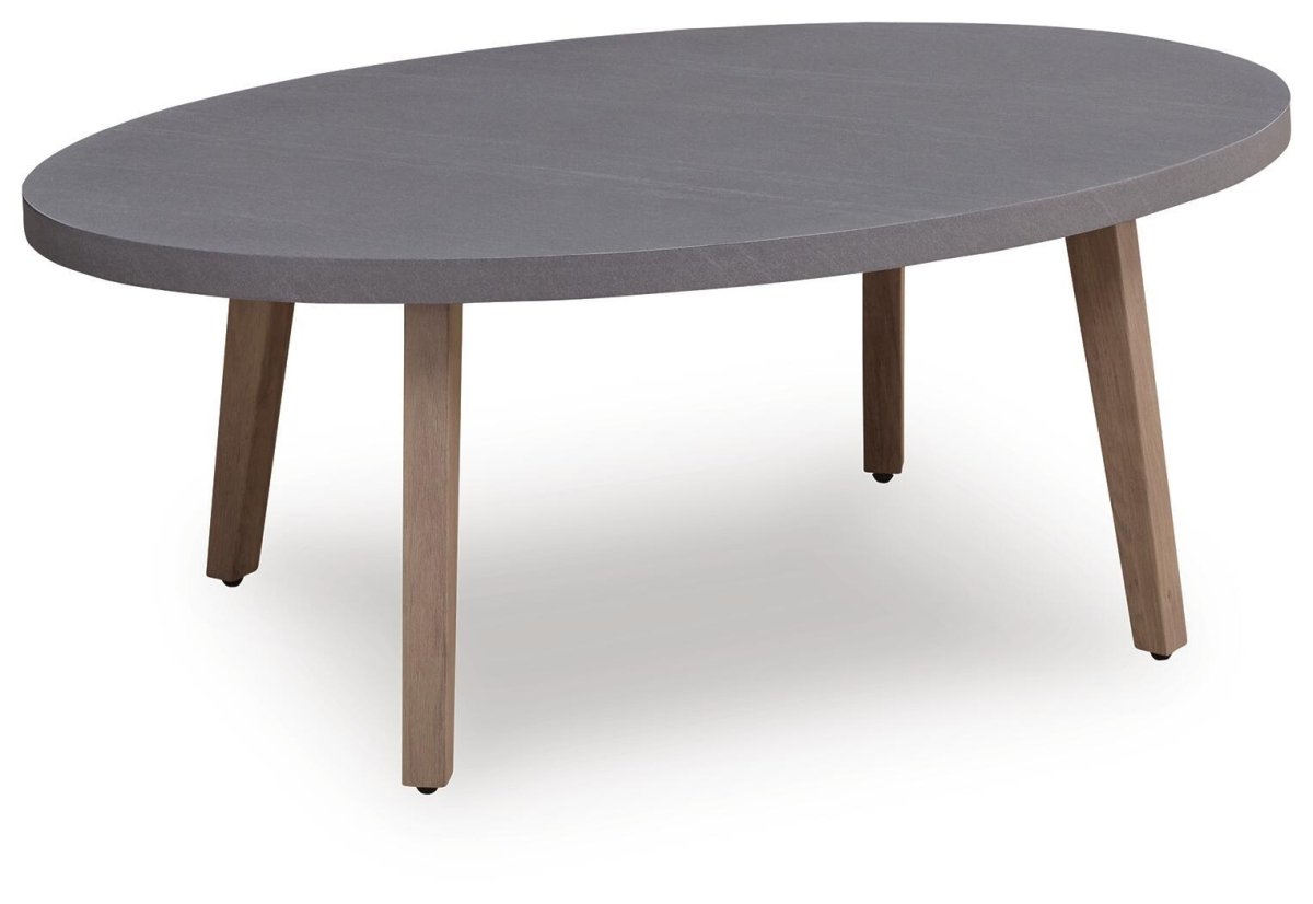 Harmony Headlands - Oval Cocktail Table - Natural / Gray Coffee Tables by Signature Design by Ashley® - Walls Furniture & Mattress
