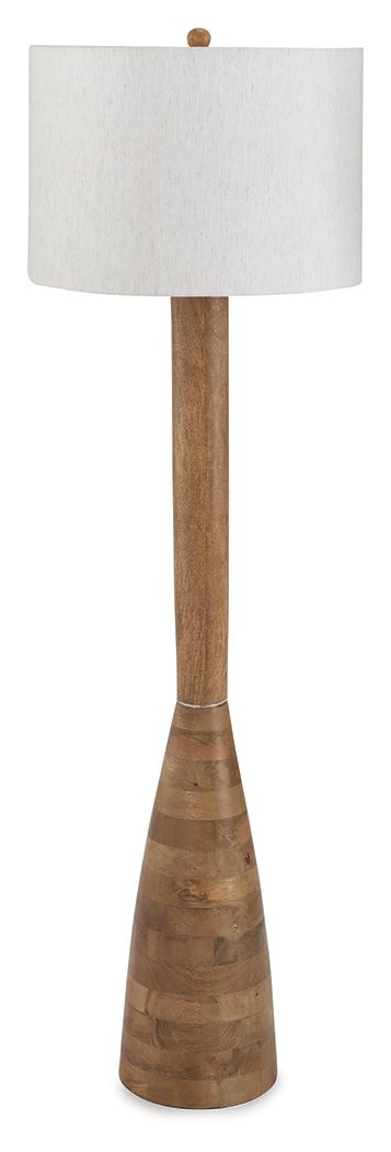 Ailsa - Natural Brown - Wood Floor Lamp Floor Lamps by Signature Design by Ashley® - Walls Furniture & Mattress