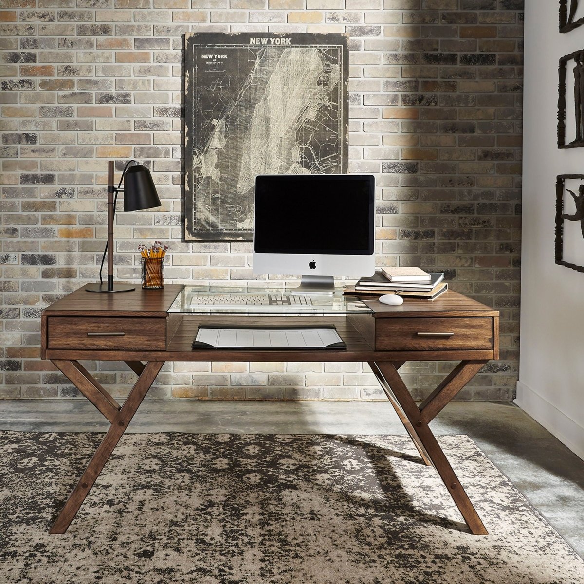Lennox - Writing Desk - Dark Brown Writing Desks by Liberty Furniture - Walls Furniture & Mattress