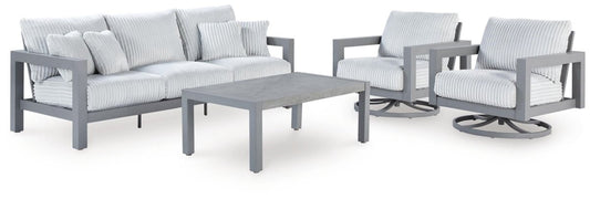 Hurley Park - 4 Pc. - Outdoor Sofa, 2 Lounge Chairs And Coffee Table - Gray 4 Piece Outdoor Sets by Signature Design by Ashley® - Walls Furniture & Mattress