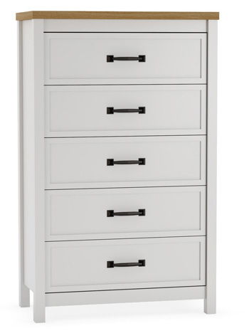 Kerisden - Five Drawer Chest - White / Brown Accent Chests by Signature Design by Ashley® - Walls Furniture & Mattress