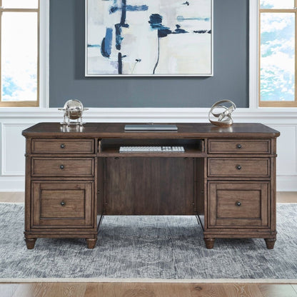 Harrison Heights - Jr Executive Desk - Sienna Executive Desks by Liberty Furniture - Walls Furniture & Mattress